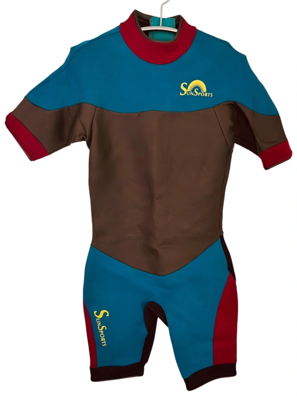 Sun Sports Blue, Black & Burgundy Shorty Wetsuit Size YOUTH TEEN XL